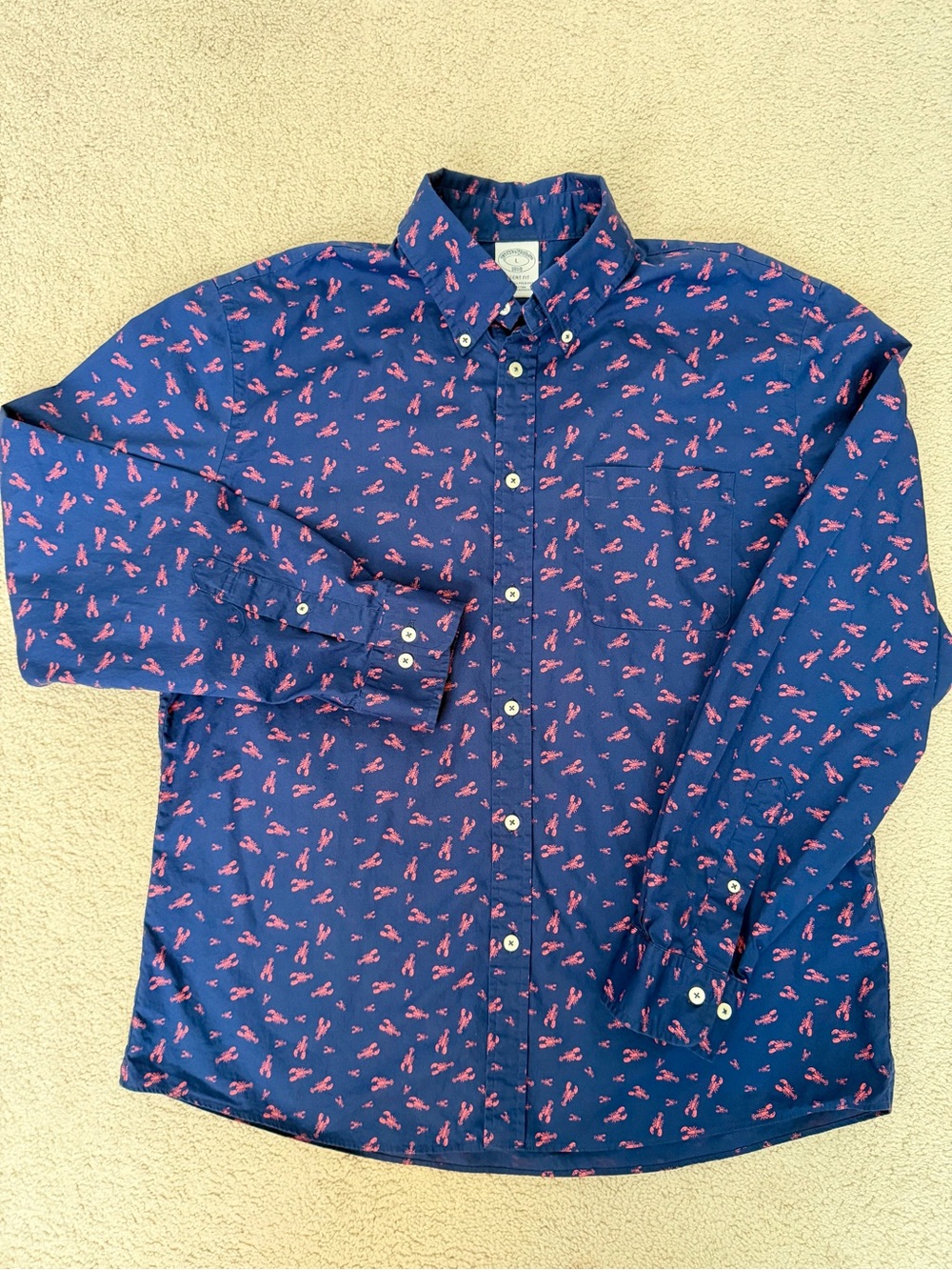 Brooks Brothers Lobster Print Button Down Regent Fit
